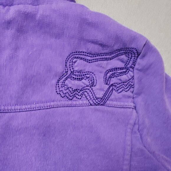 Fox zip up hoodie quilted lining thick y2k Size Large embroidered logo - Picture 6 of 16